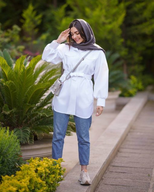 مانتو سفید شیک